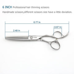 Ciseaux éclaircisseurs KINSARO 30 dents, effilage maîtrisé pour coiffure légère.