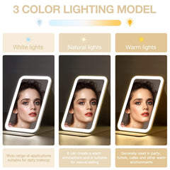 Miroir lumineux Kintion tactile dimmable pour ajuster la couleur et l’intensité.