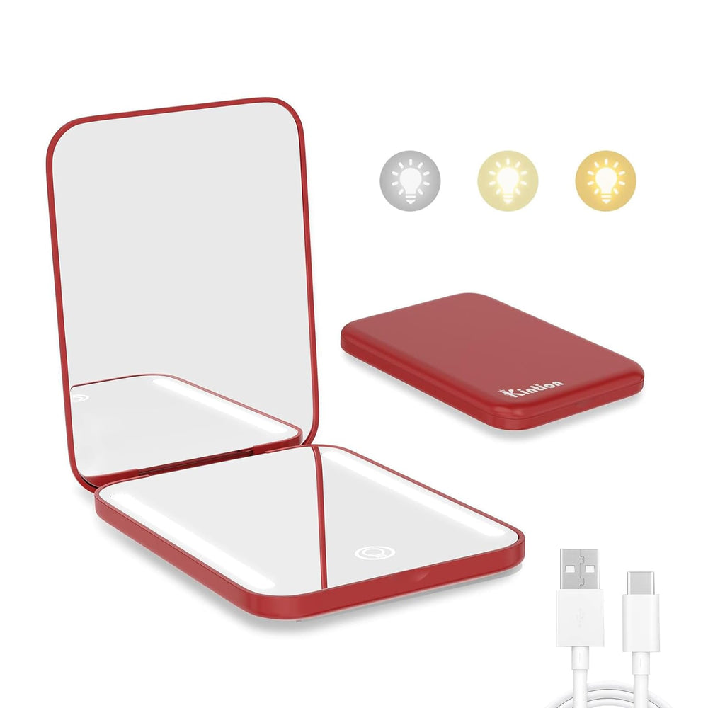 Miroir Kintion double-face pour maquillage précis en poche.