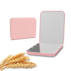 Kintion miroir de poche en paille de blé 1x3x: pratique en déplacement.