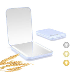 Miroir de poche Kintion rechargeable 1x-3x pour maquillage précis.