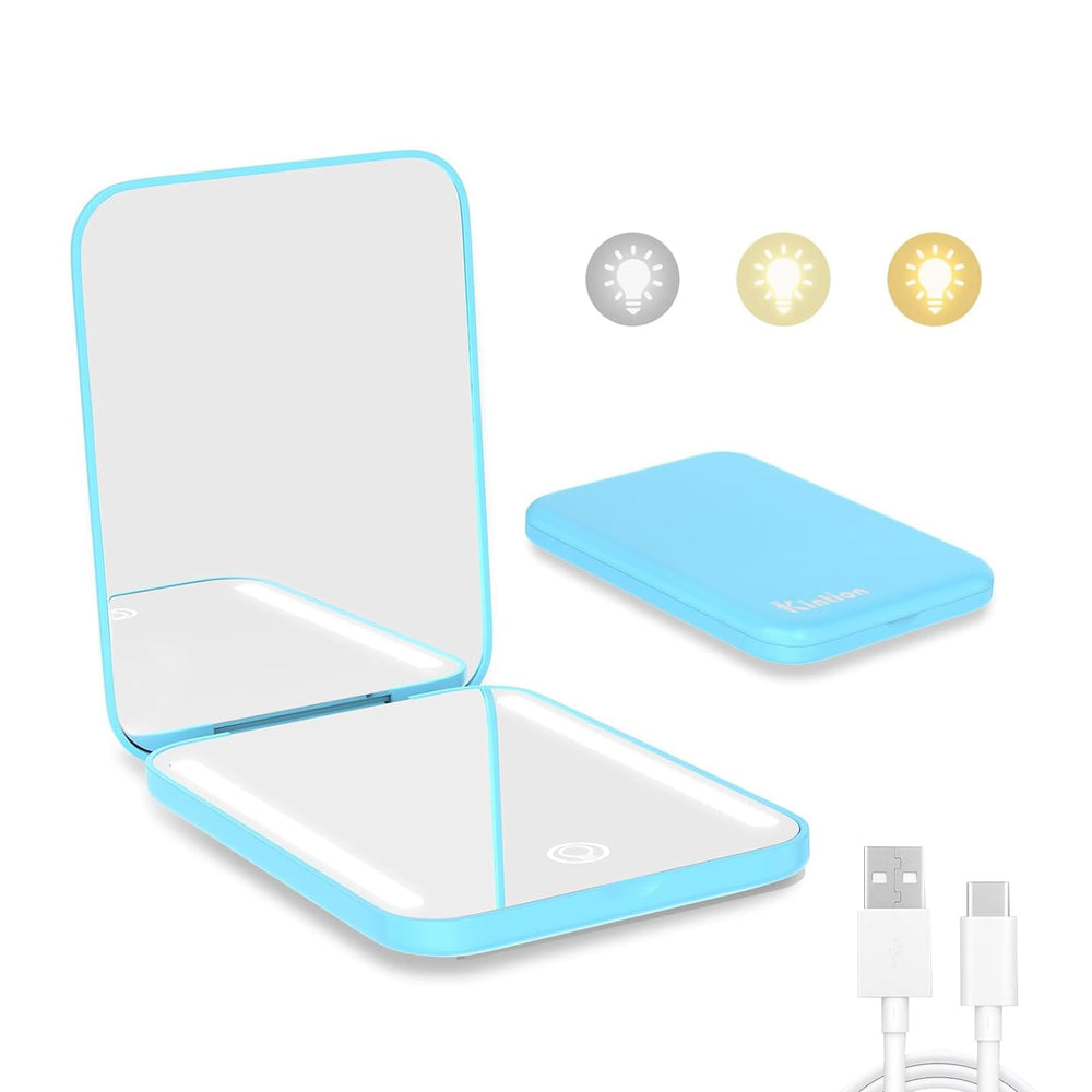 Miroir Kintion double-face 1x/3x pour maquillage précis en déplacement