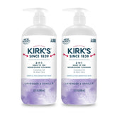 Kirk’s 3-en-1 bouteille-pompe 946 ml, nettoie et hydrate tout le corps.