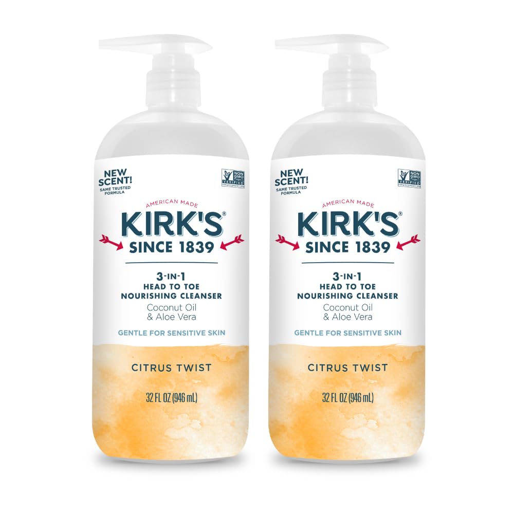 Kirk's 3-en-1 : bouteille-pompe pratique pour soin tout-en-un quotidien.