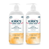 Kirk's 3-en-1 : bouteille-pompe pratique pour soin tout-en-un quotidien.