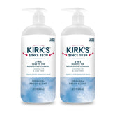 Kirk's 3-en-1 dans une bouteille-pompe, soin polyvalent cheveux et peau.