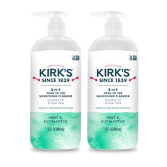 Kirk's 3-en-1, flacon pompe 960 ml pour corps et cheveux, pratique et polyvalent.
