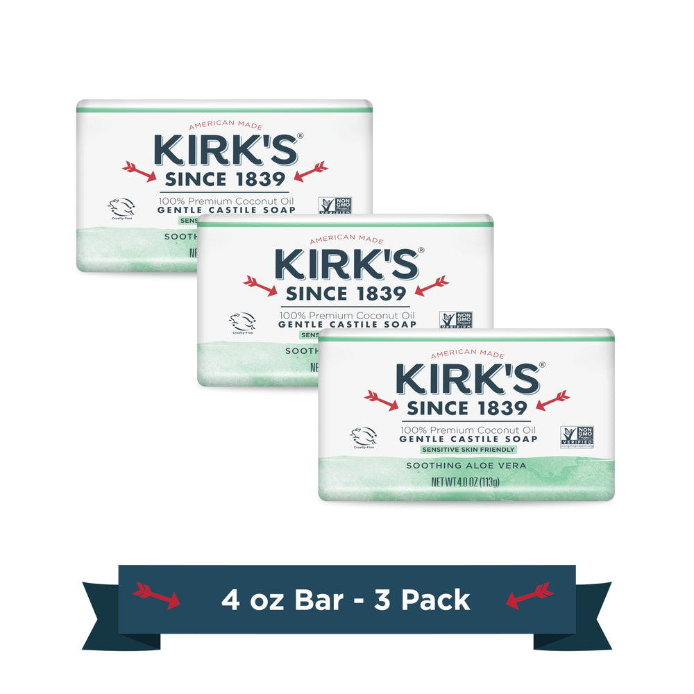Kirk's savon coco castile aloé véra, douceur naturelle pour peau sensible