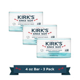 Kirk's Savon de Castille sans parfum, barre de savon, hydratation en douceur pour peau sensible.