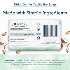 Kirk's Savon Doux à l'aloe vera, mousse crèmeuse idéale pour la douche.
