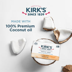 Kirk's Savon Castile Citrus Twist – texture crèmeuse pour une douche hydratante