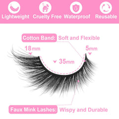 Kiromiro cils 3D faux mink légers et confortables