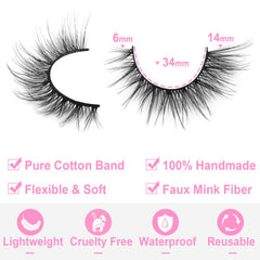 Kiromiro cils imitation pelage naturelle, bande coton doux.
