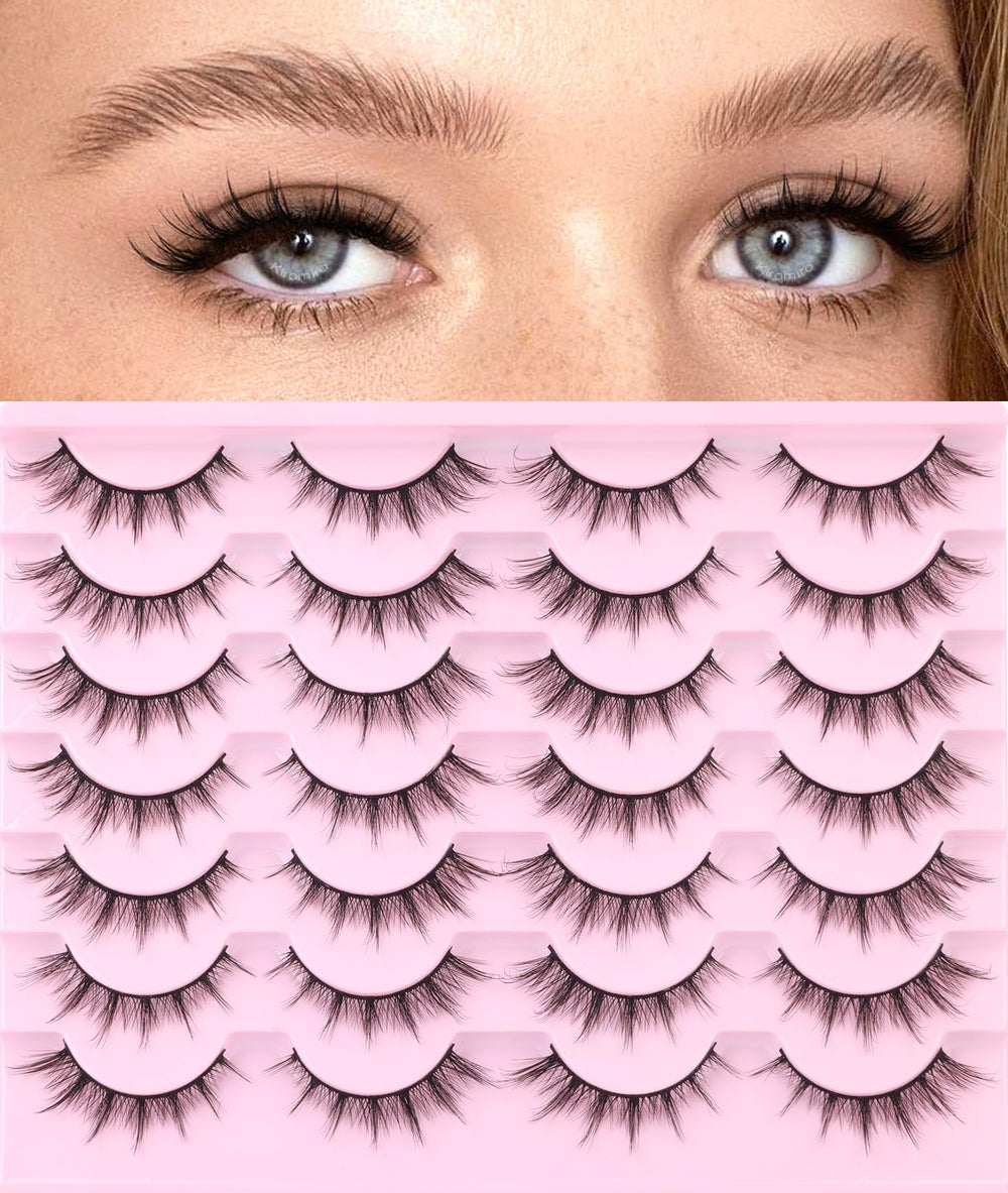 Kiromiro cils faux mink 16mm design oeil-de-chat pour un regard naturel.