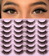 Kiromiro cils faux mink naturel wispy 14 mm pour un regard en forme d'œil de chat réaliste.