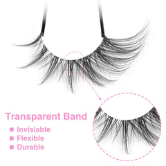 Kiromiro Manga Cils: bande transparente douce et confort hypoallergénique.