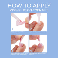 Colle Kiss 2g incluse pour une fixation fiable des ongles.
