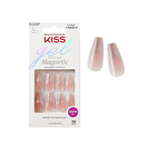 Ongles KISS Gel Fantasy forme cercueil longues, pour une manucure rapide et glamour.