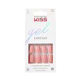 KISS Gel Fantasy Ribbons: ongles roses prêts à porter avec fini brillant durable.