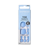 KISS imPRESS No Glue Pedi ongles bleu ciel: pédicure rapide et durable.