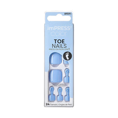 KISS imPRESS No Glue Pedi ongles bleu ciel: pédicure rapide et durable.