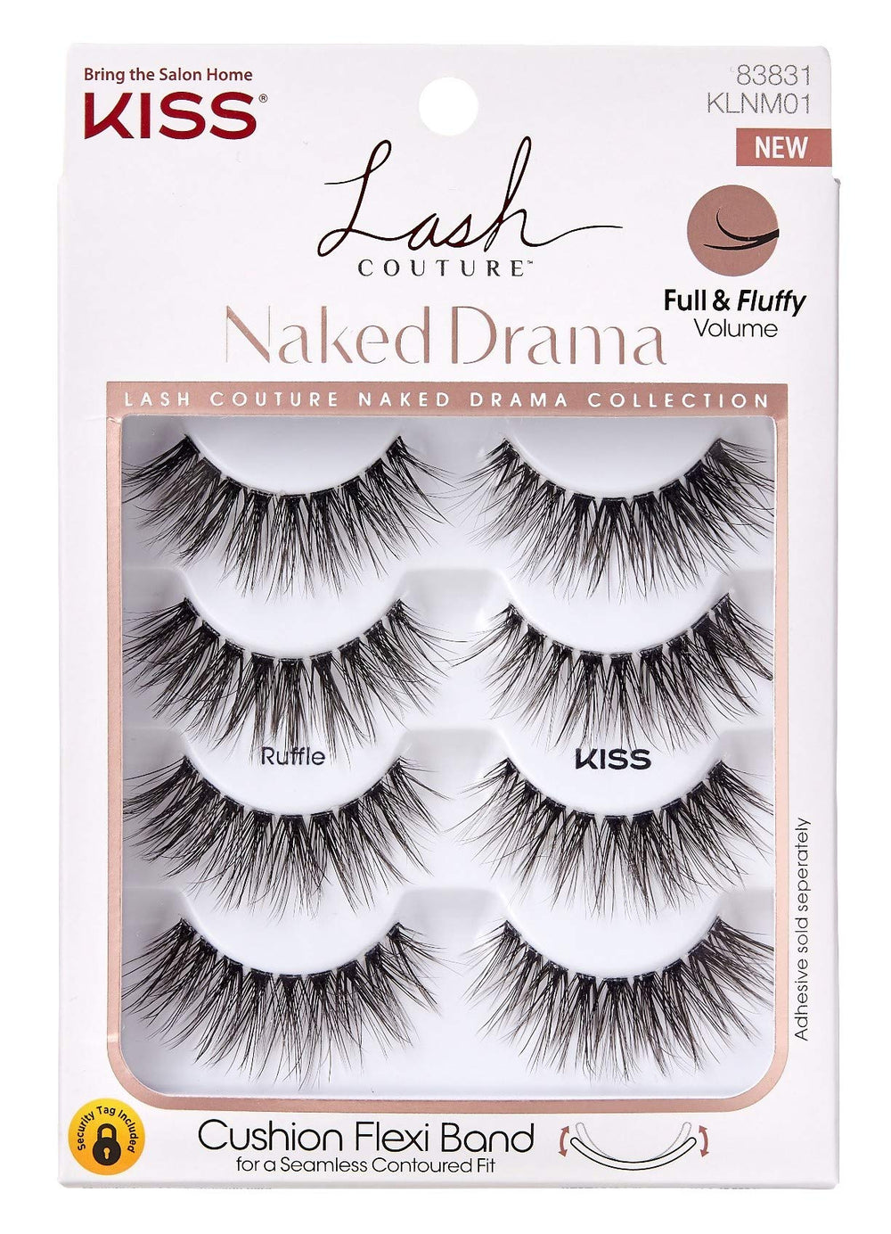 Kiss Lash Couture Naked Drama Ruffle, pack de deux pour un volume dense et naturel.