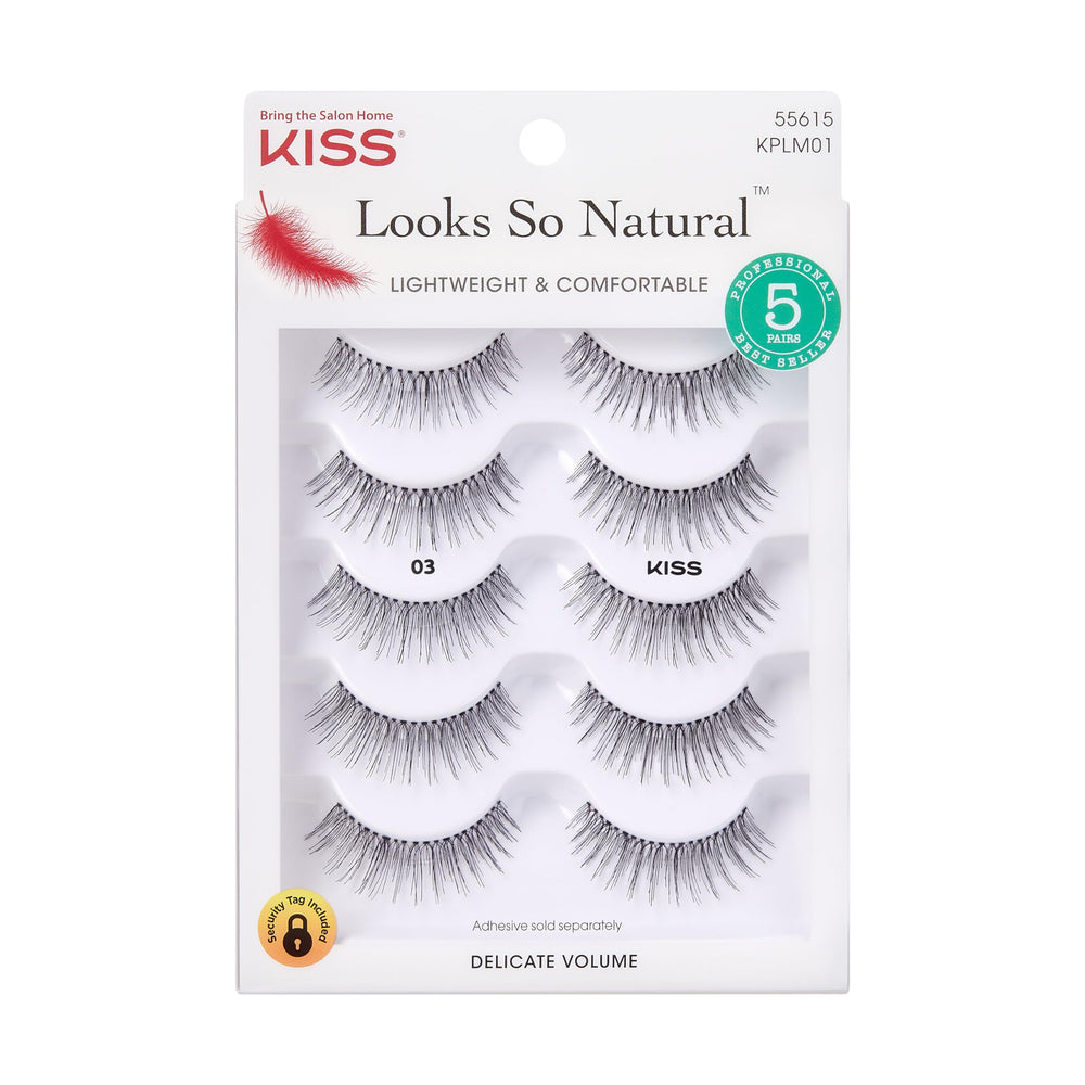 KISS Look Naturel – faux cils lot 03 10 mm pour un regard naturel et facile à porter
