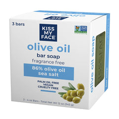 Kiss My Face Barre huile d'olive nourrissante — hydratation longue durée sans parfum.