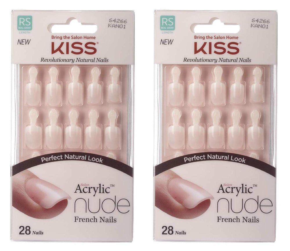 KISS Salon Acrylique couleur naturelle — boîte 2 packs prête à poser pour un look discret