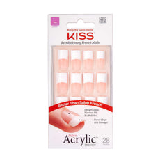 Kiss Salon Acrylique Back Talk Long – présentation du kit pour une manucure nette et durable.