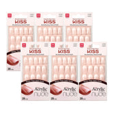 KISS Ongles acryliques couleur naturelle, image boîte 28 pièces, kit pratique et rapide.