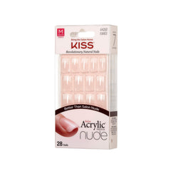 KISS Ongles acryliques couleur naturelle, image adaptation cuticule mince.
