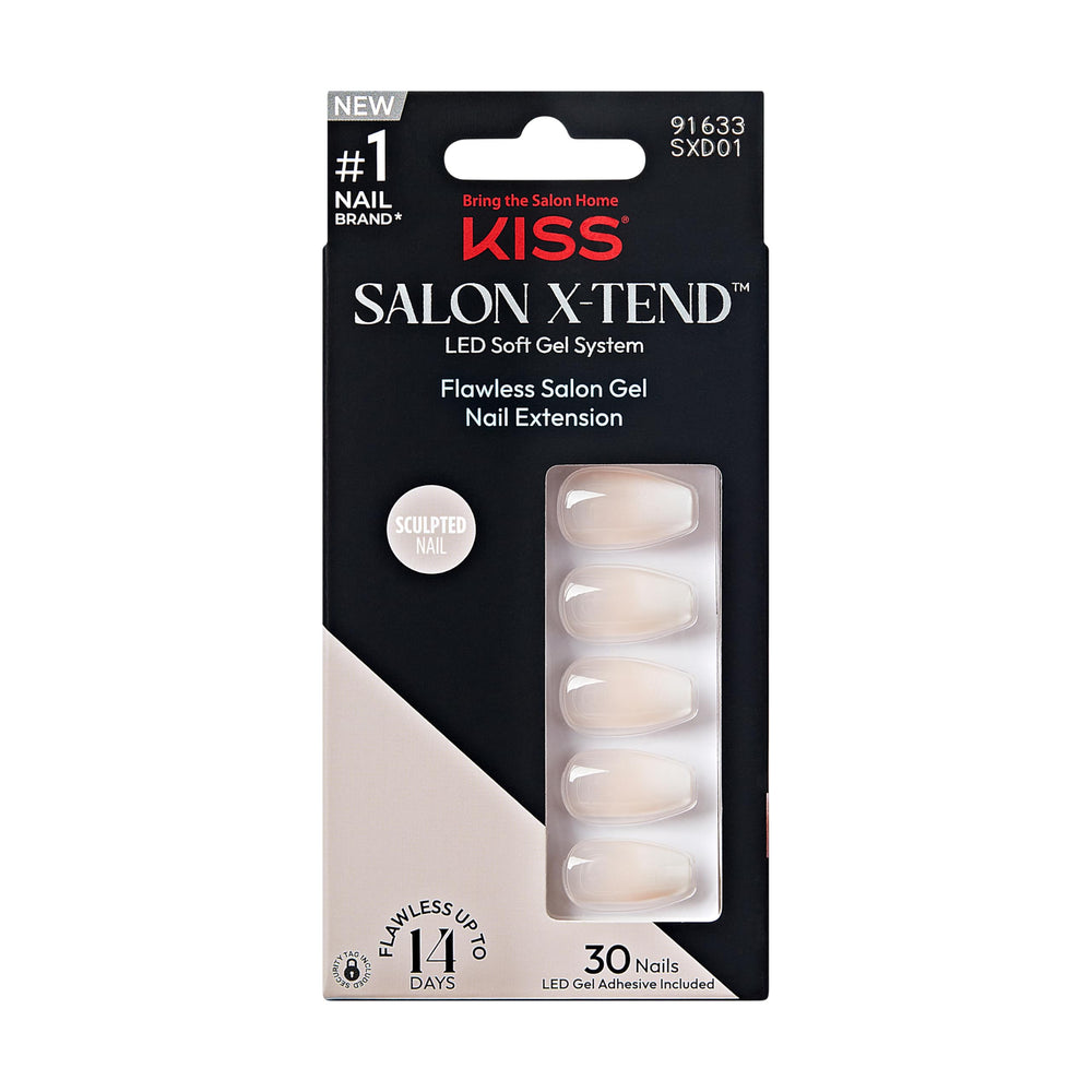 KISS Salon X-tend ensemble d’ongles prêt-à-poser pour look salon à domicile.