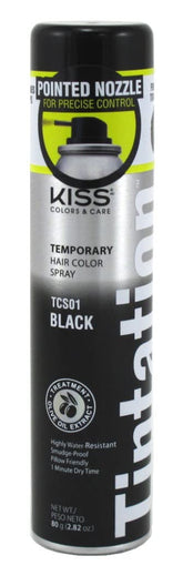 Kiss Tintation noir, lot de 3 bouteilles, couleur temporaire facile à appliquer.