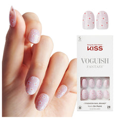 KISS Voguish Fantasy onglets rose court : adhésion rapide et finition gel résistant