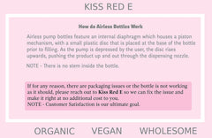 KissRedE ingrédients naturels vegan pour le contour des yeux.