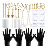 Kit piercings 58 pièces en acier chirurgical – ensemble prêt à l’emploi.