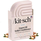 Kitsch barre-conditionneur argan anti-frisottis en action pour cheveux plus lisses et faciles à coiffer.
