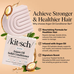 Kitsch barre-conditionneur argan soutient la réparation des dommages et la brillance retrouvée.
