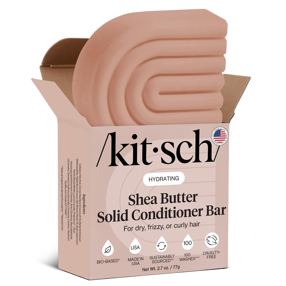 Kitsch Barre de conditionneur au karité – texture crèmeuse pour démêler en douceur.