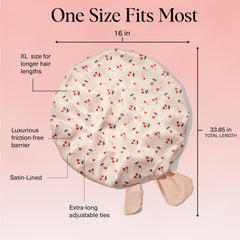 Bonnet satin XL Kitsch doux et luxueux, préserve les boucles et minimise les frottements nocturnes.