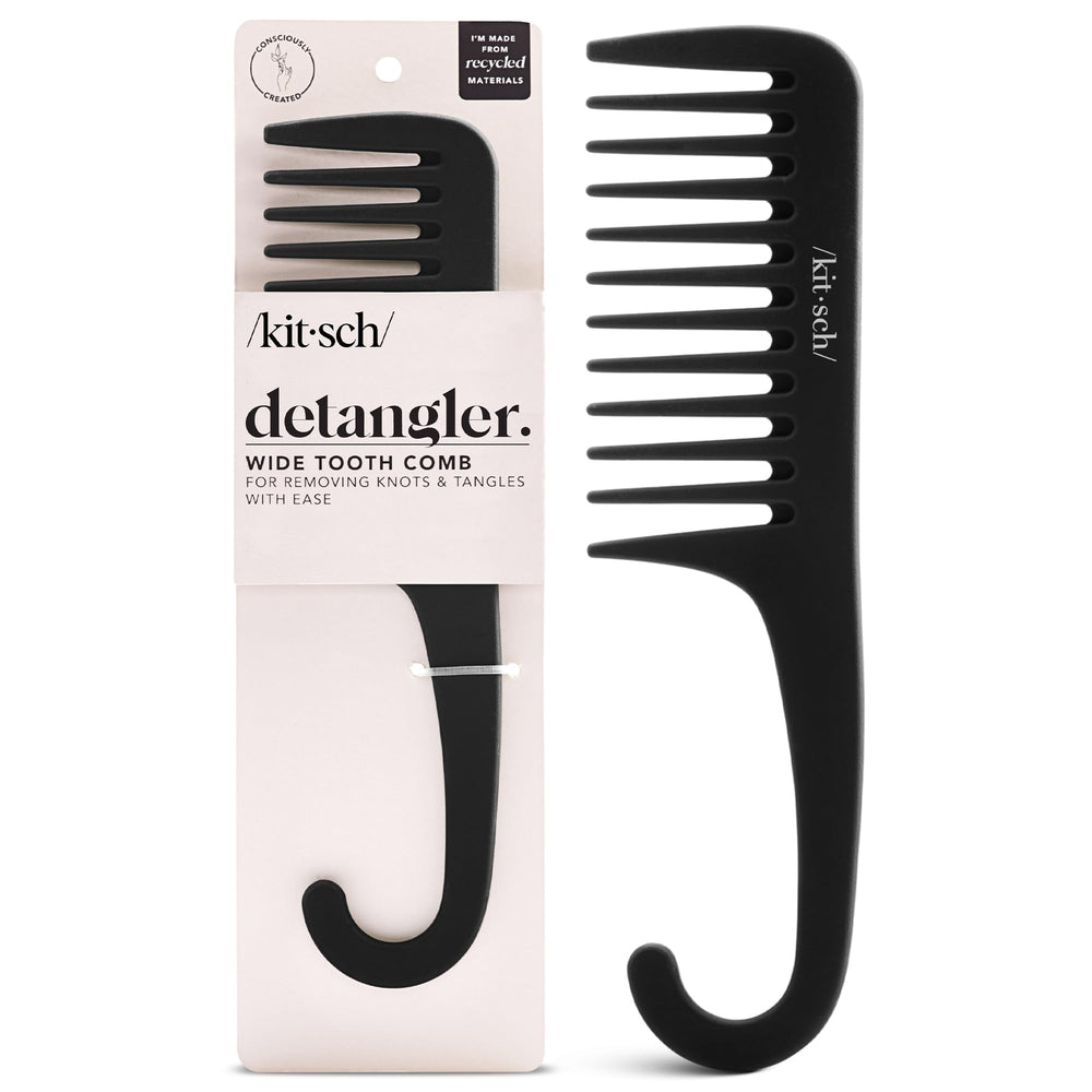 Kitsch brosse démêlant à dents larges pour boucles, facilite le démêlage des cheveux.