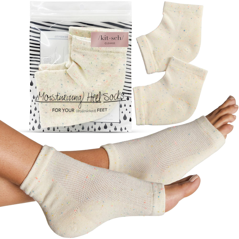 Chaussettes hydratantes Kitsch pour talons secs, douceur et hydratation ciblées.