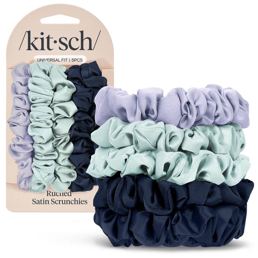 Chouchou satin Kitsch Garden Bouquet, ensemble sans pli pour cheveux délicats et quotidiens.