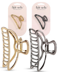 Clip Kitsch en métal doré, tenue durable pour cheveux au quotidien.