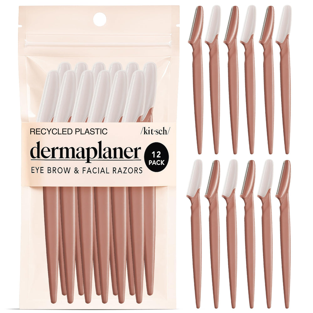 Kitsch Dermaplane rasoir visage terracotta; outil doux pour exfolier et raser.