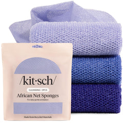 Kitsch éponges africaines en lot bleu océan pour exfolier en douceur