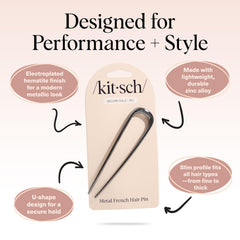 Twist français sécurisé par l’épingle Kitsch hematite.