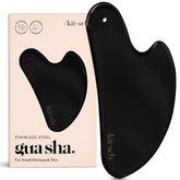 Kitsch gua sha en acier inoxydable pour massage du visage et drainage lymphatique.
