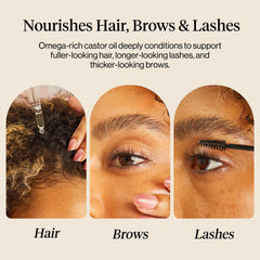 Kitsch huile de ricin biologique — application sur cils et sourcils pour nourrir.